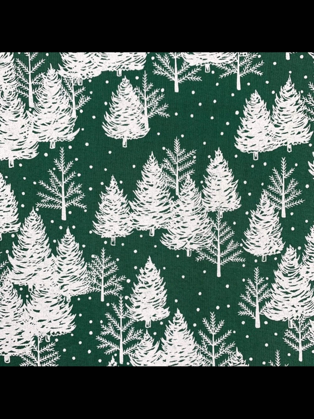 Vintage Fabric Traditions Fabric Trees Forest White on Green #2593 2 yards